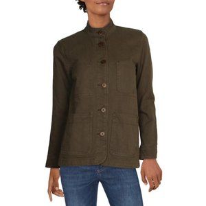 OAT NEW YORK Olive Green Button Up Denim Jacket size Small